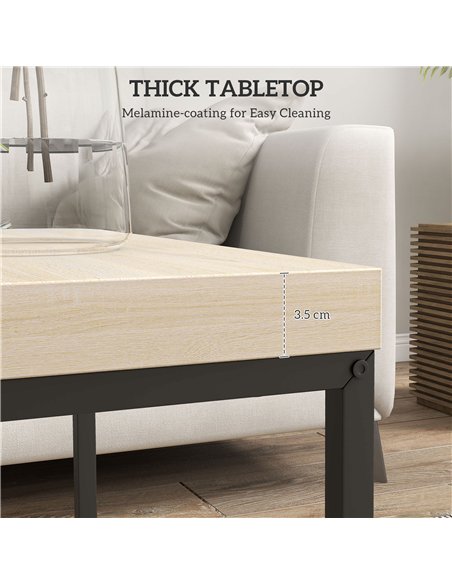 HOMCOM Coffee Table Set of 2, Nest of Tables with 3.5cm Thick Tabletop, Oak - pic 121355 | FastDaddyshop