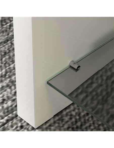 HOMCOM Curved Two-Tier Coffee Table - High Gloss White - pic 121376 | FastDaddyshop