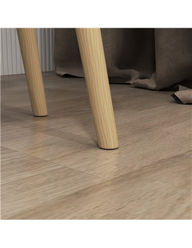 HOMCOM Nesting Coffee Table, Set of 2 Side Tables, Stacking End Tables with Solid Wood Legs, for Living Room Bedroom, Light Grey