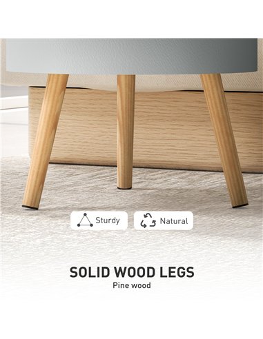 HOMCOM 3-Tier Coffee Table, Round End Table with 2 Hidden Compartments and Detachable Tray, Side Table with Storage for Living R