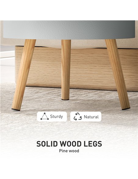 HOMCOM 3-Tier Coffee Table, Round End Table with 2 Hidden Compartments and Detachable Tray, Side Table with Storage for Living R - pic 121418 | FastDaddyshop