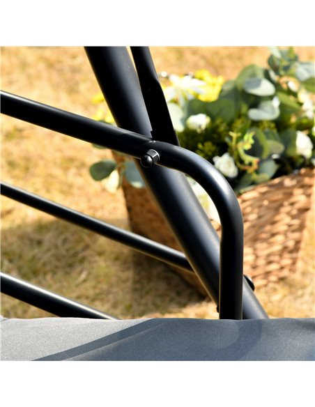 Outsunny Outdoor 2-in-1 Patio Swing Chair Lounger 3 Seater Garden Swing Seat Bed Hammock Bed Convertible Tilt Canopy W/ Cushion, - pic 12142 | FastDaddyshop