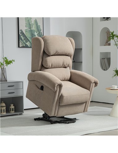HOMCOM Power Lift Recliner Chair for Elderly, Velvet Electric Riser and Recliner Armchair for Living Room with Remote Control, 2