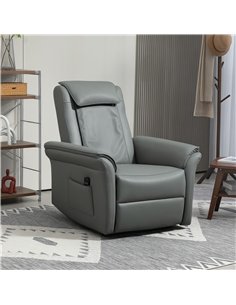 HOMCOM 3D Kneading Massage Recliner Chair with Headrest, Breathable Leather Recliner Armchair, Electric Reclining Chair with Foo 2
