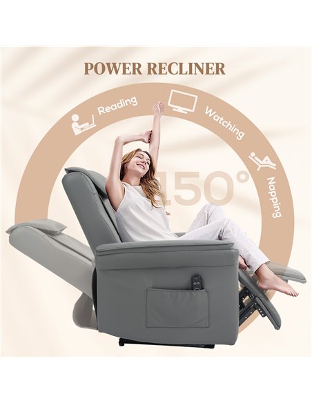 HOMCOM 3D Kneading Massage Recliner Chair with Headrest, Breathable Leather Recliner Armchair, Electric Reclining Chair with Foo - pic 121525 | FastDaddyshop