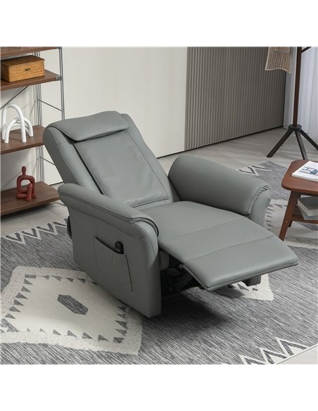 HOMCOM 3D Kneading Massage Recliner Chair with Headrest, Breathable Leather Recliner Armchair, Electric Reclining Chair with Foo - pic 121529 | FastDaddyshop