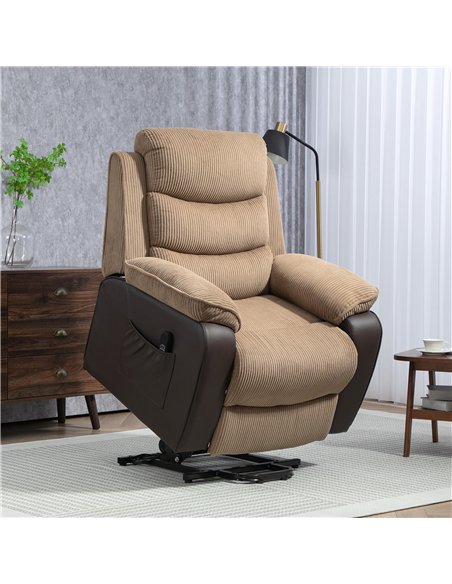 HOMCOM Power Lift Recliner Chair for Elderly, Patchwork Design Oversized Electric Riser and Recliner Armchair for Living Room wi - pic 121538 | FastDaddyshop