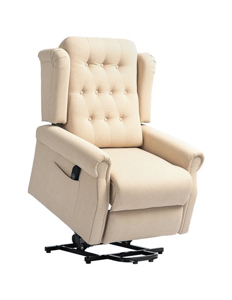 HOMCOM 45° Lifting Riser and Recliner Armchair  - Beige - pic 121539 | FastDaddyshop