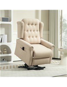 HOMCOM 45° Lifting Riser and Recliner Armchair  - Beige 2