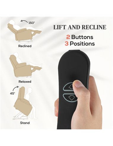 HOMCOM 45° Lifting Riser and Recliner Armchair  - Beige