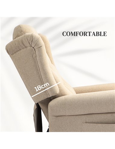 HOMCOM 45° Lifting Riser and Recliner Armchair  - Beige