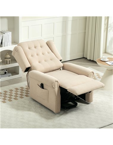 HOMCOM 45° Lifting Riser and Recliner Armchair  - Beige