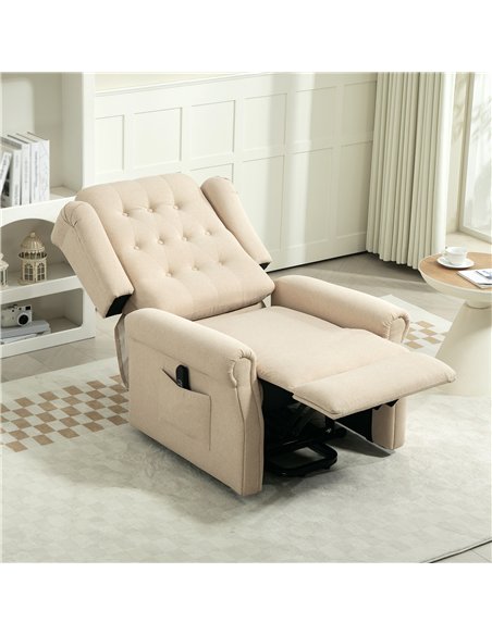 HOMCOM 45° Lifting Riser and Recliner Armchair  - Beige - pic 121547 | FastDaddyshop