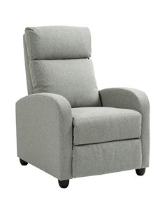 HOMCOM 135° Push Back Recliner Armchair, with Footrest - Grey