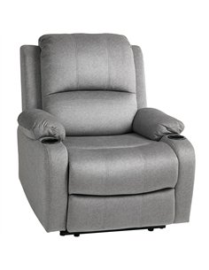 HOMCOM Microfibre Manual Reclining Armchair, with Footrest - Grey