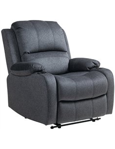 HOMCOM Microfibre Manual Reclining Armchair, with Footrest - Black