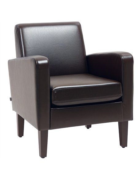 HOMCOM Faux Leather Simple Armchair - Brown - pic 121584 | FastDaddyshop