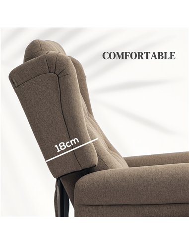HOMCOM 45° Lifting Riser and Recliner Armchair  - Dark Brown
