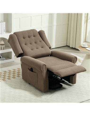 HOMCOM 45° Lifting Riser and Recliner Armchair  - Dark Brown