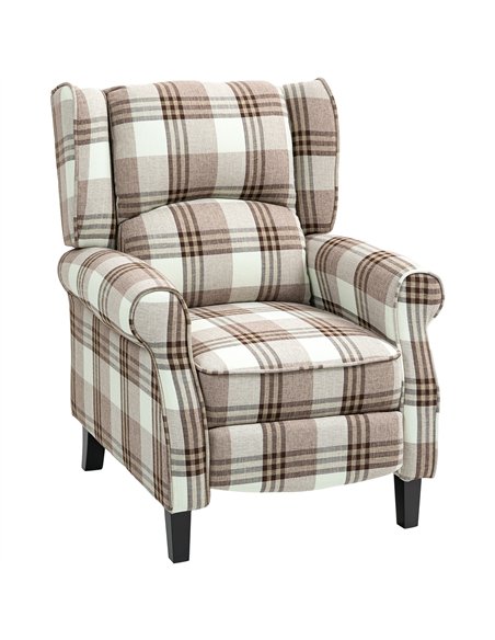 HOMCOM 160° Reclining Armchair, with Footrest - Brown - pic 121602 | FastDaddyshop