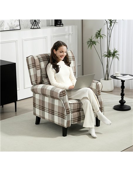 HOMCOM 160° Reclining Armchair, with Footrest - Brown - pic 121603 | FastDaddyshop