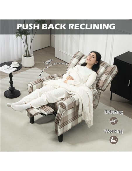 HOMCOM 160° Reclining Armchair, with Footrest - Brown - pic 121605 | FastDaddyshop