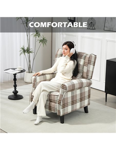 HOMCOM 160° Reclining Armchair, with Footrest - Brown - pic 121606 | FastDaddyshop