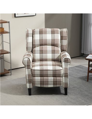 HOMCOM 160° Reclining Armchair, with Footrest - Brown