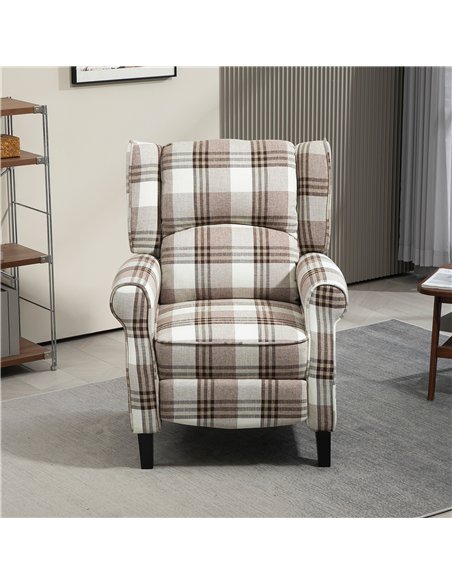 HOMCOM 160° Reclining Armchair, with Footrest - Brown - pic 121608 | FastDaddyshop