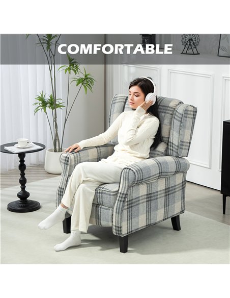 HOMCOM 160° Reclining Armchair, with Footrest - Grey - pic 121615 | FastDaddyshop