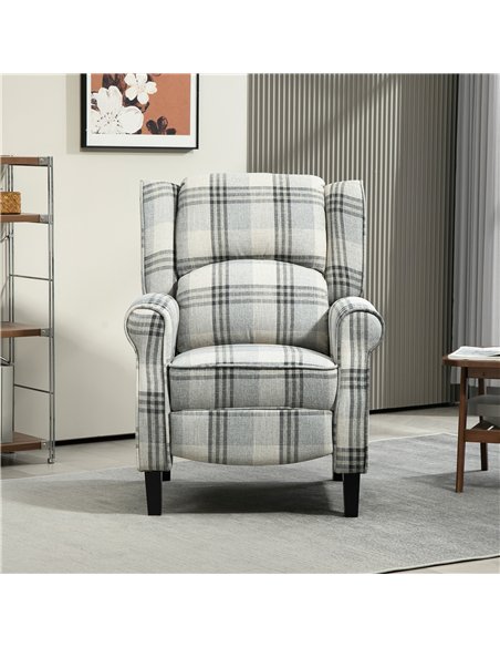 HOMCOM 160° Reclining Armchair, with Footrest - Grey - pic 121617 | FastDaddyshop