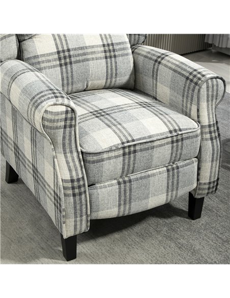 HOMCOM 160° Reclining Armchair, with Footrest - Grey - pic 121618 | FastDaddyshop