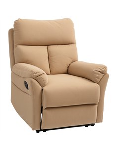 HOMCOM 140° Manual Reclining Armchair, with Footrest - Light Brown
