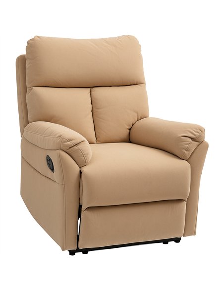 HOMCOM 140° Manual Reclining Armchair, with Footrest - Light Brown - pic 121638 | FastDaddyshop