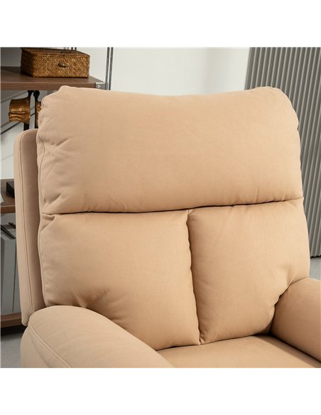 HOMCOM 140° Manual Reclining Armchair, with Footrest - Light Brown - pic 121645 | FastDaddyshop