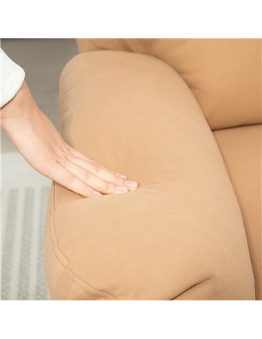 HOMCOM 140° Manual Reclining Armchair, with Footrest - Light Brown
