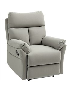 HOMCOM 140° Manual Reclining Armchair, with Footrest - Grey