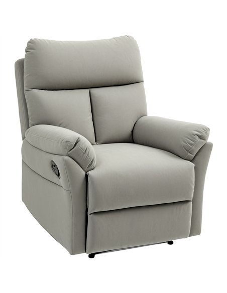 HOMCOM 140° Manual Reclining Armchair, with Footrest - Grey - pic 121647 | FastDaddyshop