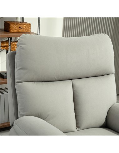 HOMCOM 140° Manual Reclining Armchair, with Footrest - Grey