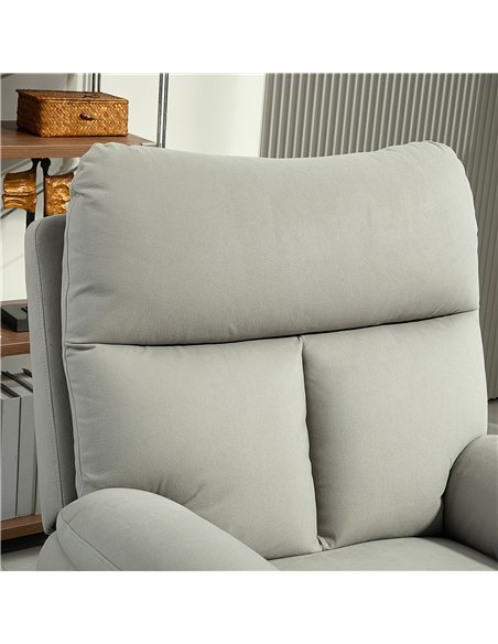 HOMCOM 140° Manual Reclining Armchair, with Footrest - Grey - pic 121654 | FastDaddyshop