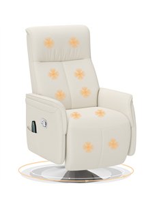 HOMCOM Massage Recliner Chair with Footstool, Upholstered Reclining Armchair with Adjustable Backrest and Steel Frame, Breathabl