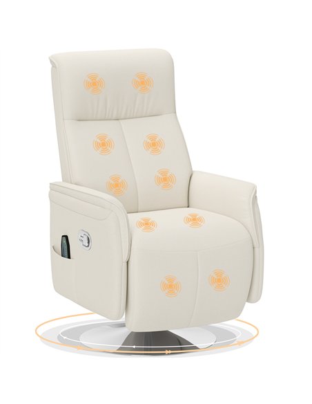 HOMCOM Massage Recliner Chair with Footstool, Upholstered Reclining Armchair with Adjustable Backrest and Steel Frame, Breathabl - pic 121656 | FastDaddyshop