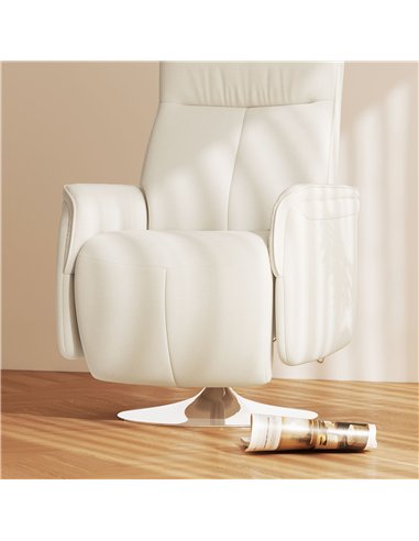 HOMCOM Massage Recliner Chair with Footstool, Upholstered Reclining Armchair with Adjustable Backrest and Steel Frame, Breathabl