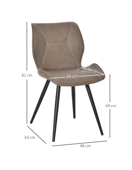 HOMCOM Set of 4 Contrast Stitched PU Leather Racing-Style Dining Chairs Accent Seat w/ Steel Legs Ergonomic Back Padding Home Li - pic 121739 | FastDaddyshop