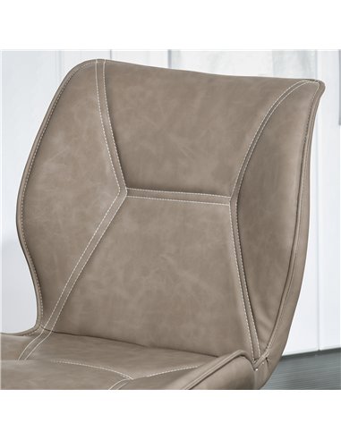 HOMCOM Set of 4 Contrast Stitched PU Leather Racing-Style Dining Chairs Accent Seat w/ Steel Legs Ergonomic Back Padding Home Li