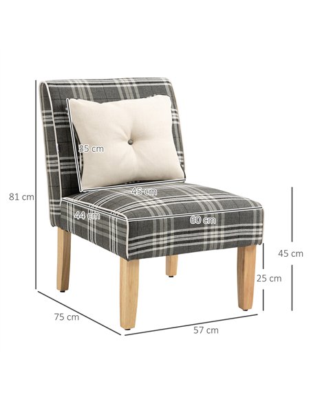 HOMCOM Modern Dining Chairs Set of 2, Accent Chair with Patterned Upholstery, Throw Pillows and Rubber Wood Legs, for Kitchen Li - pic 121748 | FastDaddyshop