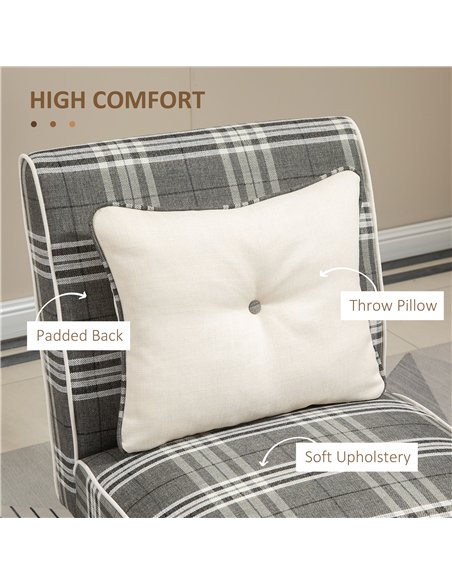 HOMCOM Modern Dining Chairs Set of 2, Accent Chair with Patterned Upholstery, Throw Pillows and Rubber Wood Legs, for Kitchen Li - pic 121750 | FastDaddyshop