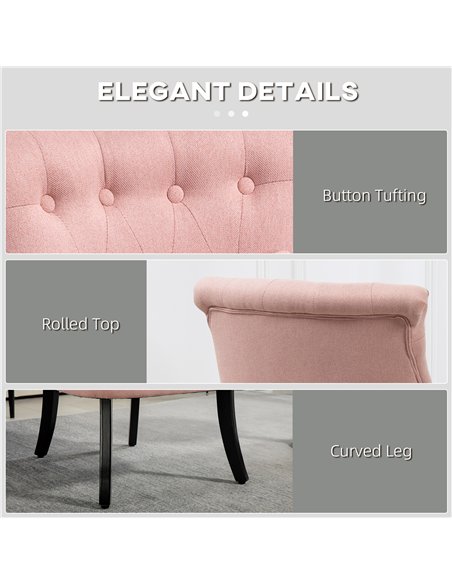 HOMCOM Fabric Single Sofa Dining Chair Tub Chair Upholstered W/ Pillow Solid Wood Leg Home Living Room Furniture Pink - pic 121759 | FastDaddyshop