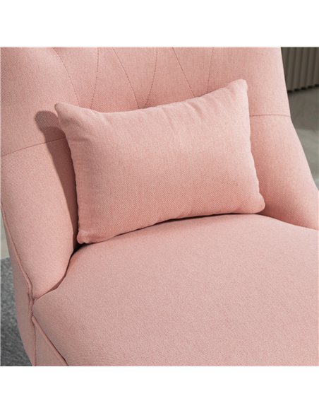 HOMCOM Fabric Single Sofa Dining Chair Tub Chair Upholstered W/ Pillow Solid Wood Leg Home Living Room Furniture Pink - pic 121762 | FastDaddyshop