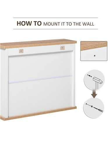 kleankin Bathroom Furniture Set, Mirror Cabinet Wall Mounted with Adjustable Shelf, Bathroom Sink Cabinet with Storage, White an
